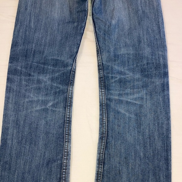 Levi's red tab W28L28.5 514 zip fly distressed Blue Straight Denim Jeans - Picture 3 of 16